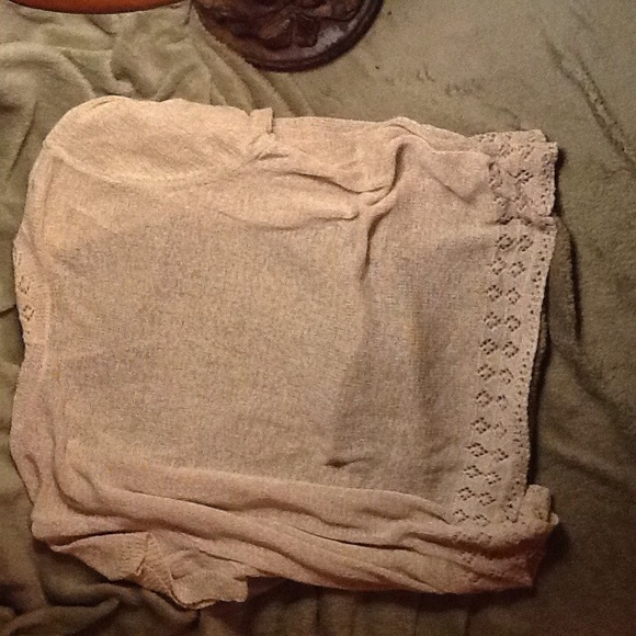 Beige Open Front Sweater - Picture 3 of 3